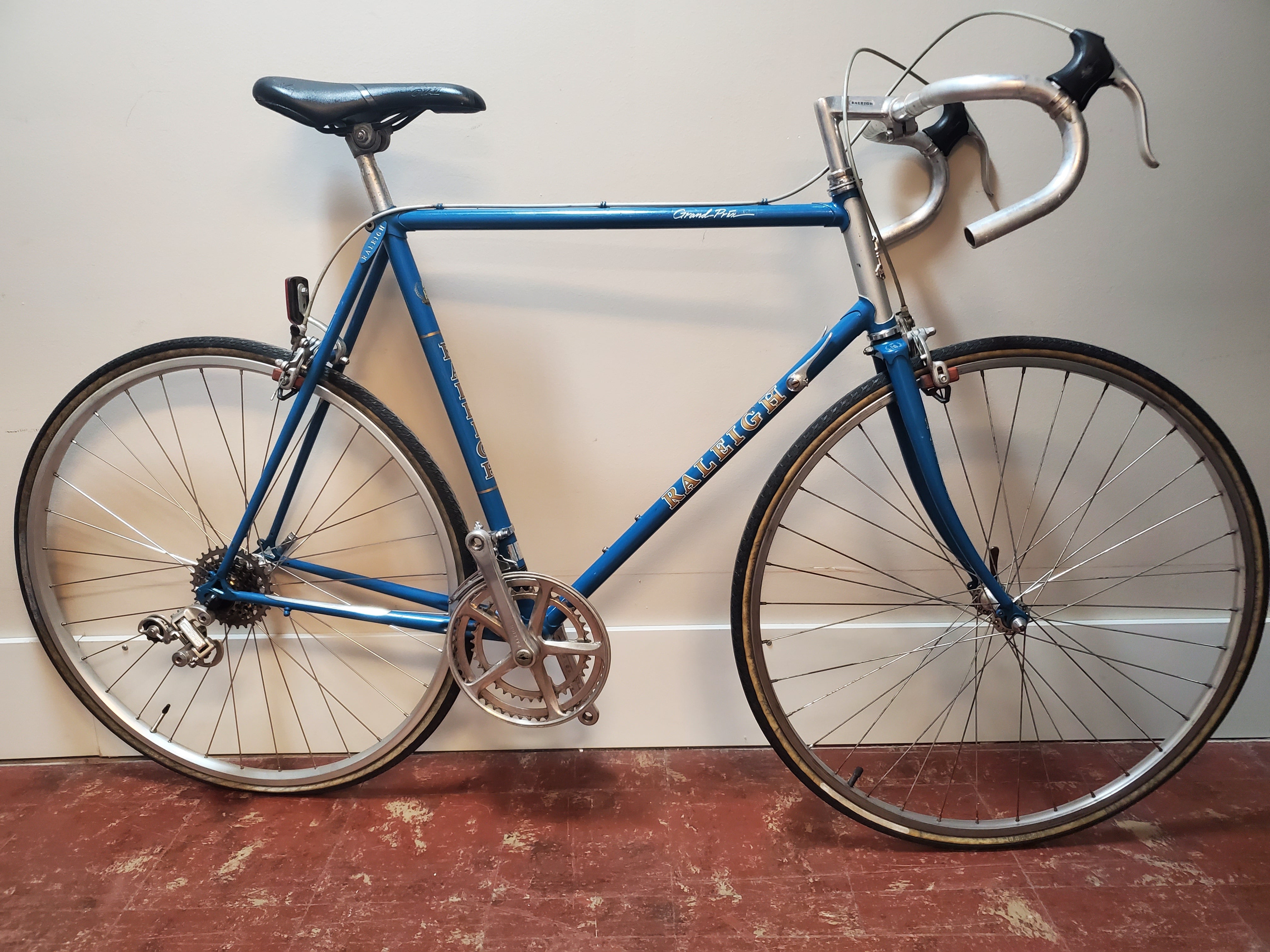 Raleigh Grand Prix Vintage Road Bike, 61 cm, Blue – Cycle Coffee