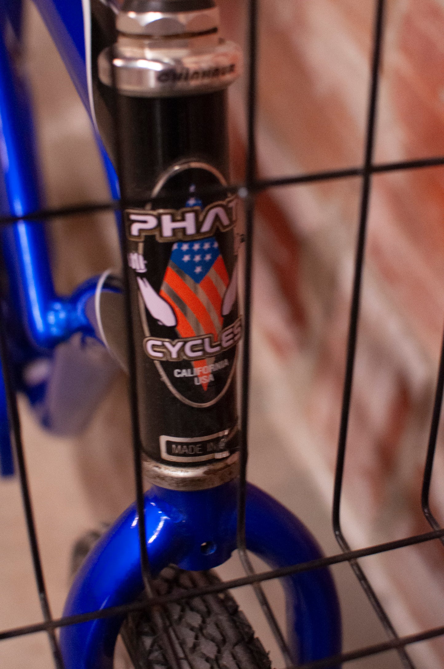 Phat Cycles blue cruiser bike, fixed gear, blue & black 46cm/Medium frame