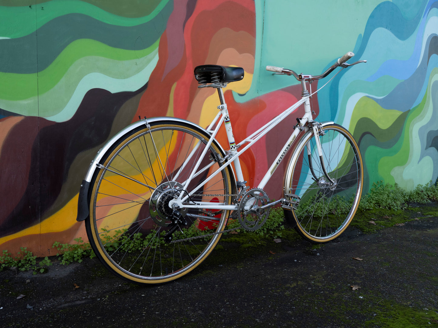 Peugeot Vintage Mixte Road Bike, White, 53cm/Medium