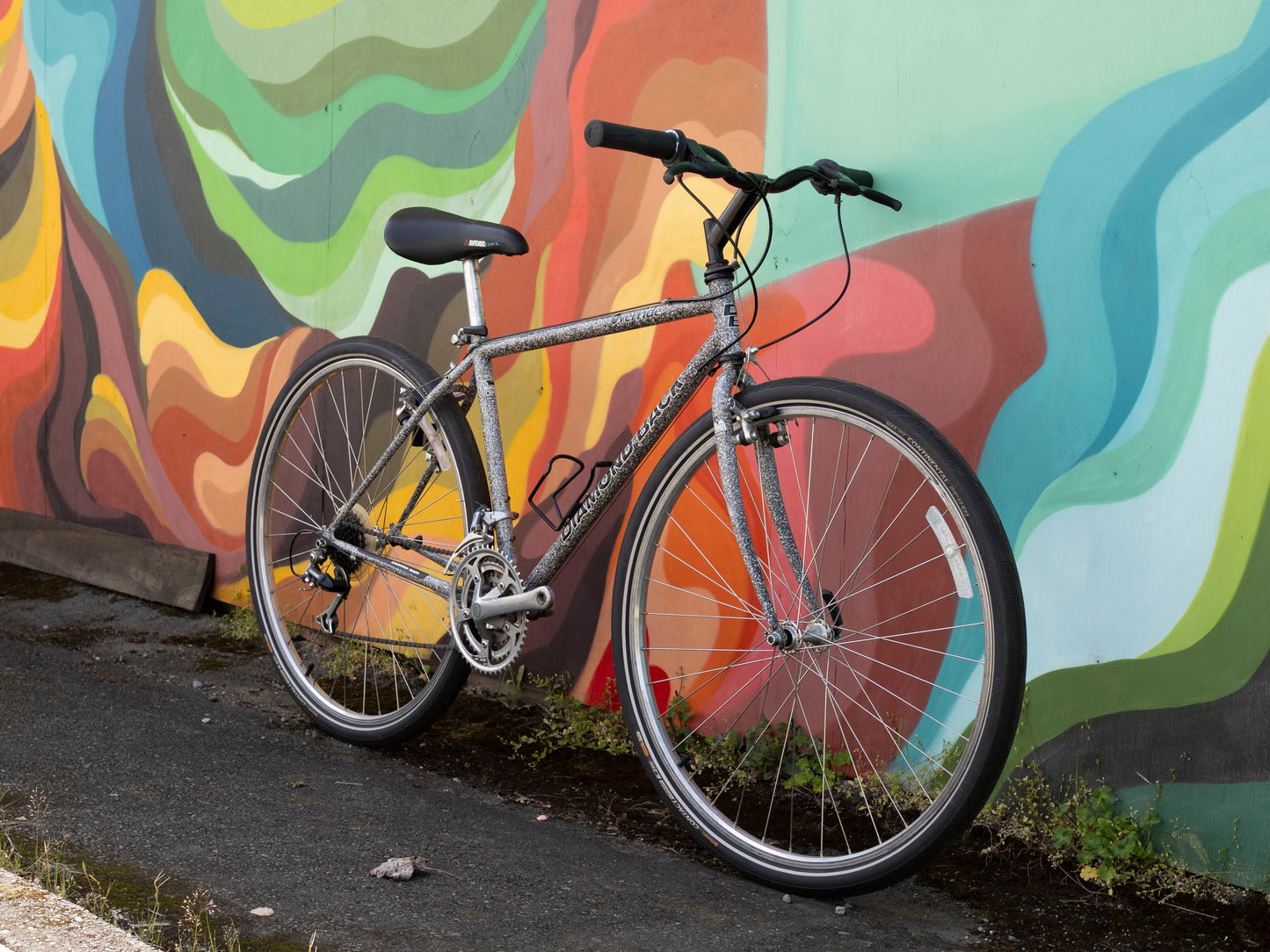 Diamondback Override 90s Hybrid Bike, speckled black & white, 44cm