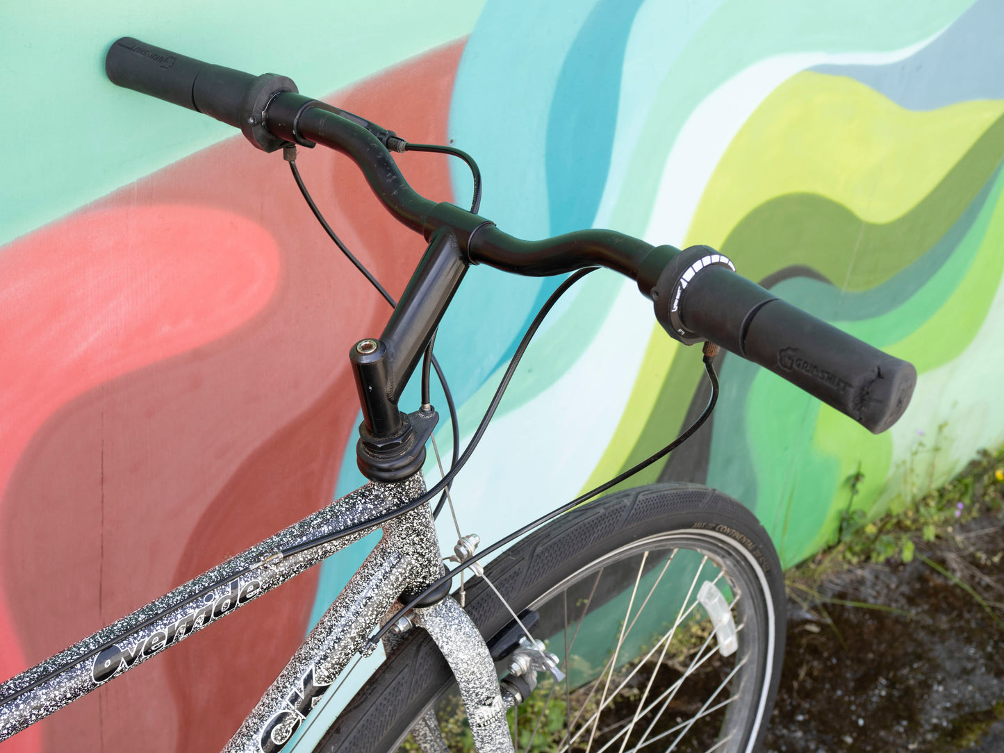 Diamondback Override 90s Hybrid Bike, speckled black & white, 44cm
