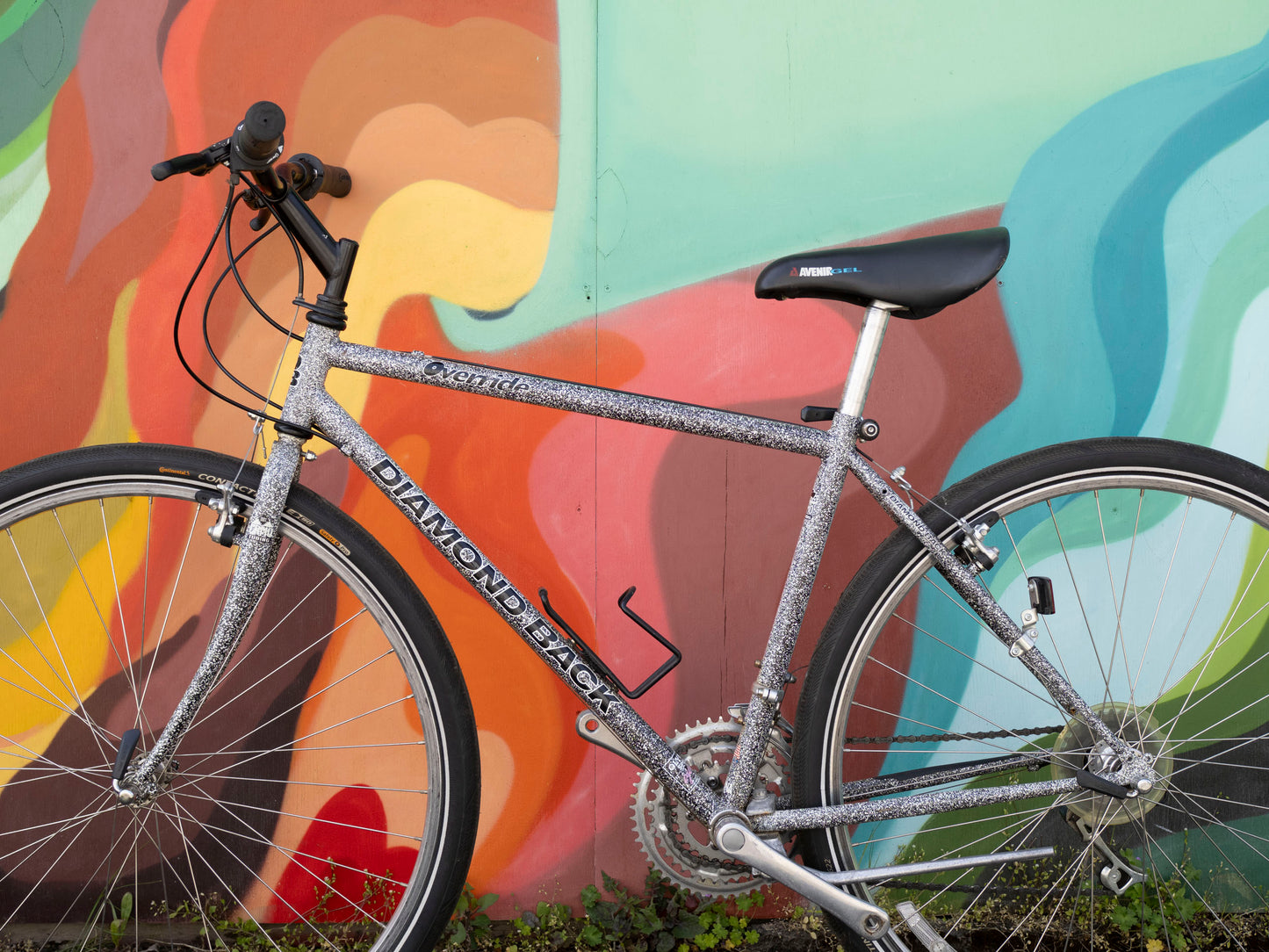 Diamondback Override 90s Hybrid Bike, speckled black & white, 44cm