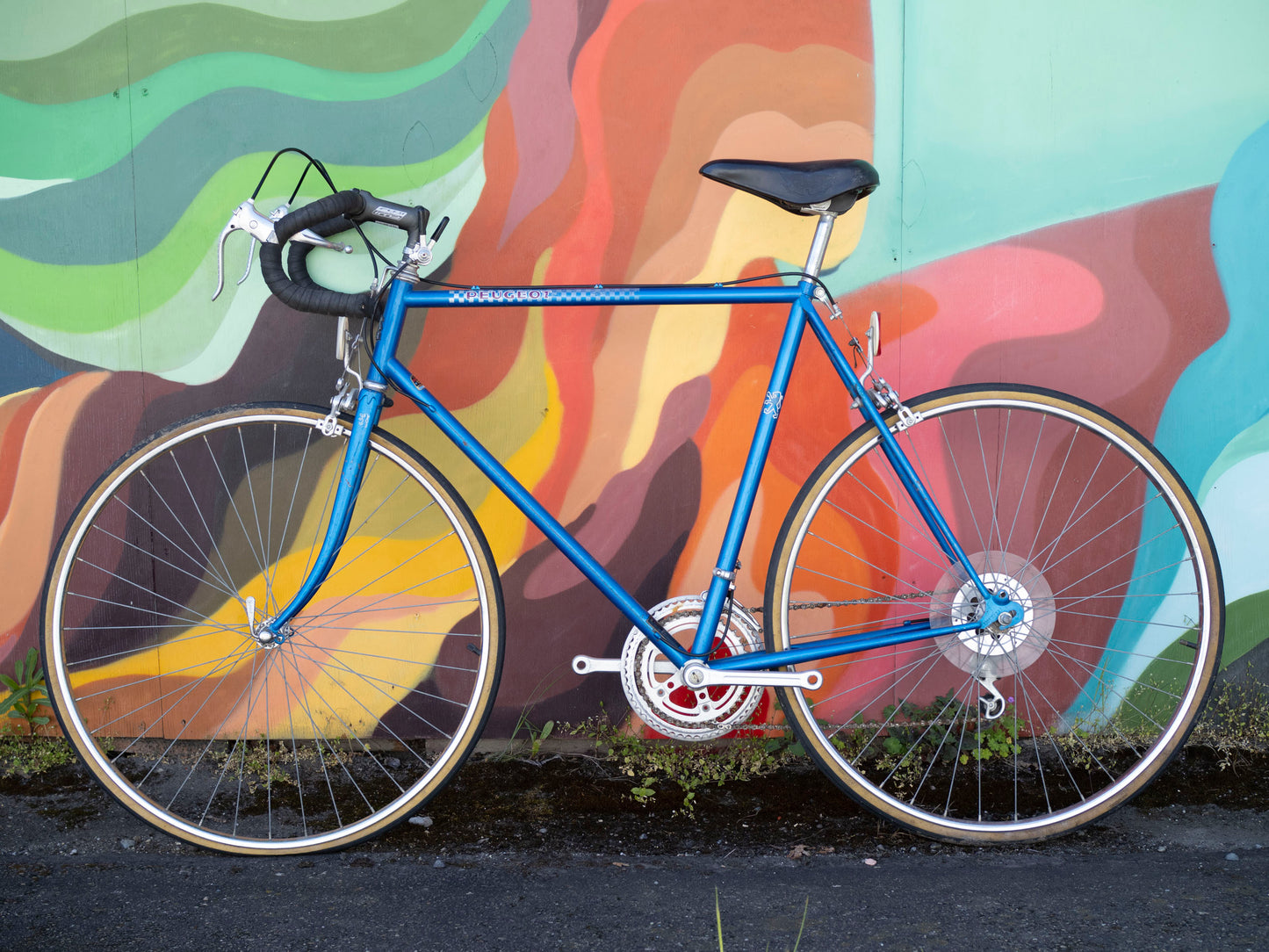Vintage 80's Peugeot Road Bike, Blue, 59cm