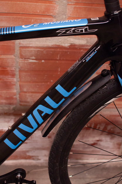 Livall Mustang Carbon Smart Cyclocross Bike, Black and Blue, 47 cm