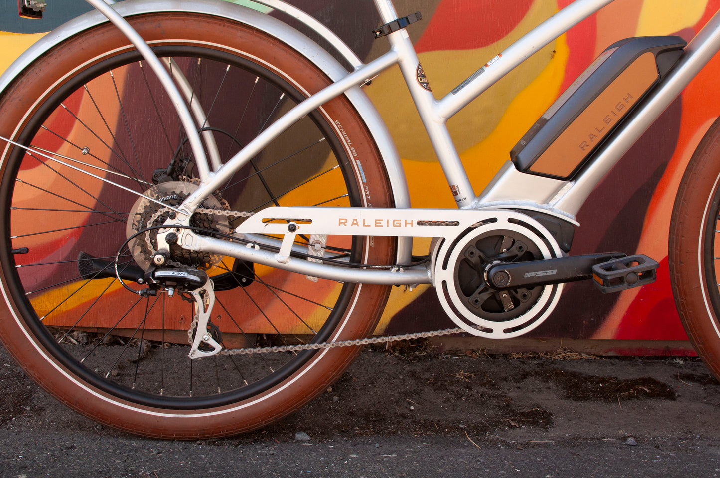 Raleigh Retroglide E-Bike, Silver, 46cm