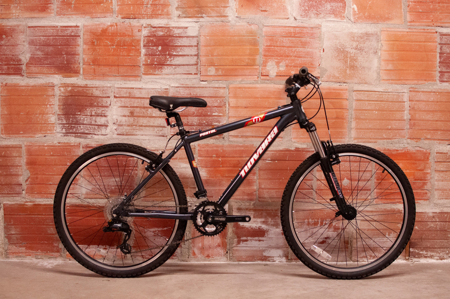 Novara Portal hardtail MTB, grey with black & red, 17 in small/medium