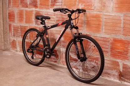 Novara Portal hardtail MTB, grey with black & red, 17 in small/medium