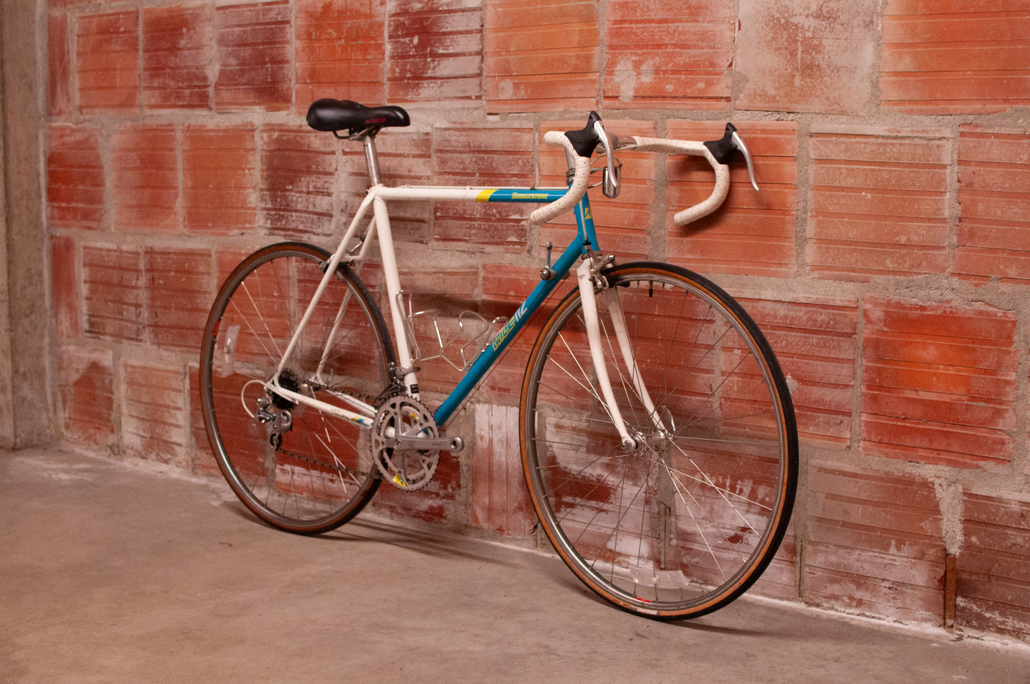 Bridgestone Mile 112 Vintage Road Bike, blue/white/yellow, 55cm/Large