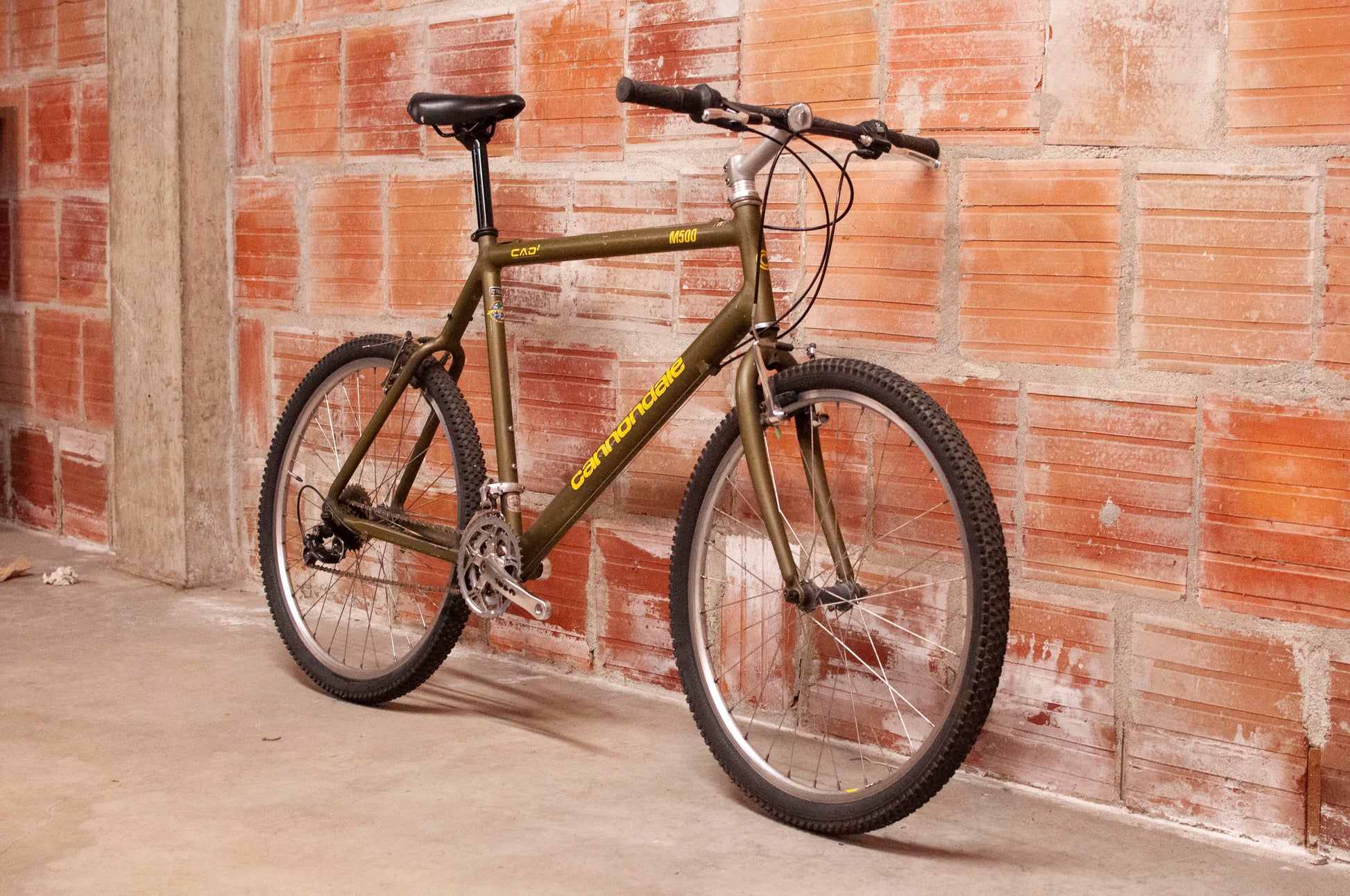 cannondale mountainbike 90er Cannondale M500 90's Rigid MTB, Green & Yellow, 22in/Large – Cycle & Coffee