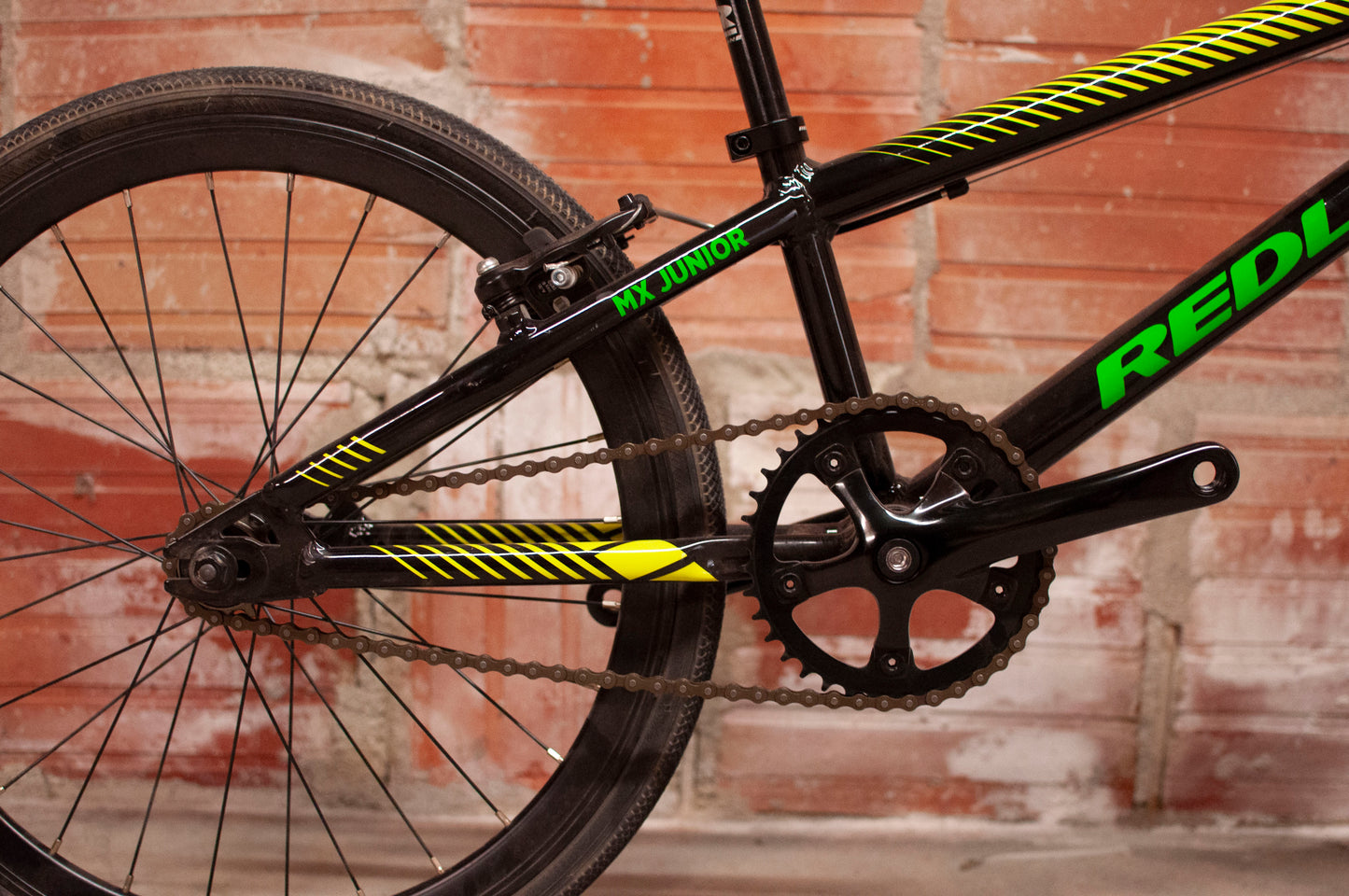 Redline MX Junior BMX Race Bike, 19 cm Black, Yellow, Green