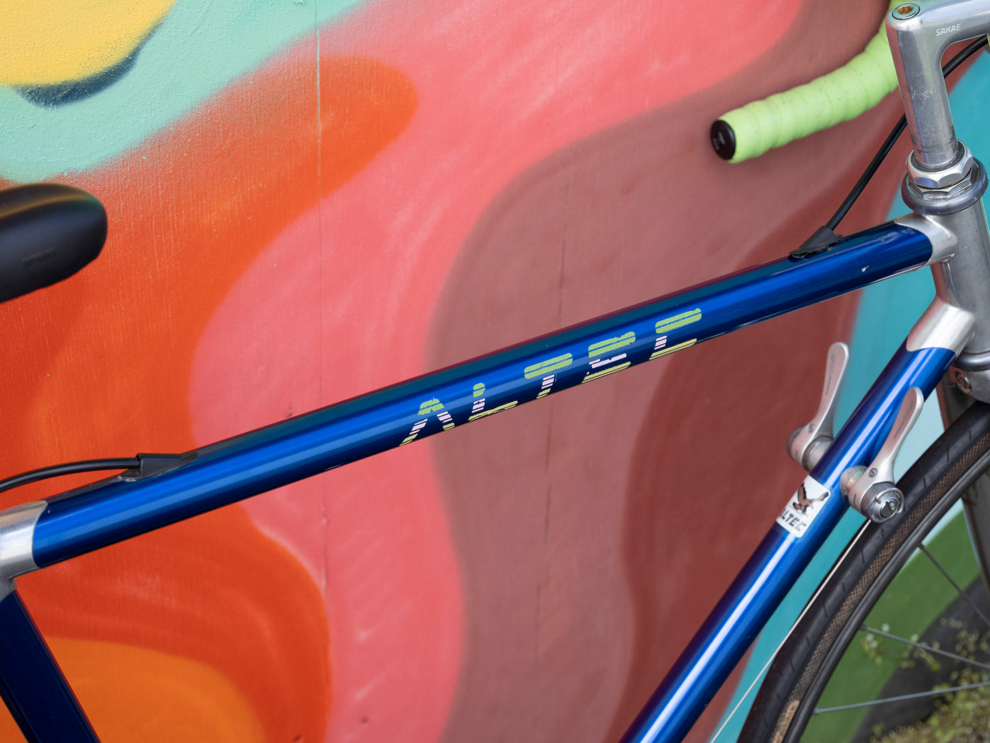 Altec lightweight vintage lugged aluminum road bike, Silver Blue & Green, 52cm/Small-Medium