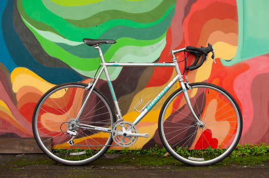 1998 Bianchi Trofeo Road Bike with Campagnolo, Silver & Céleste Green 57cm/Large