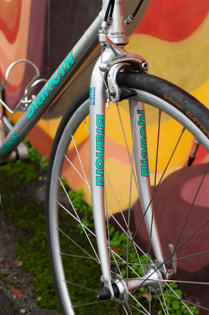 1998 Bianchi Trofeo Road Bike with Campagnolo, Silver & Céleste Green 57cm/Large