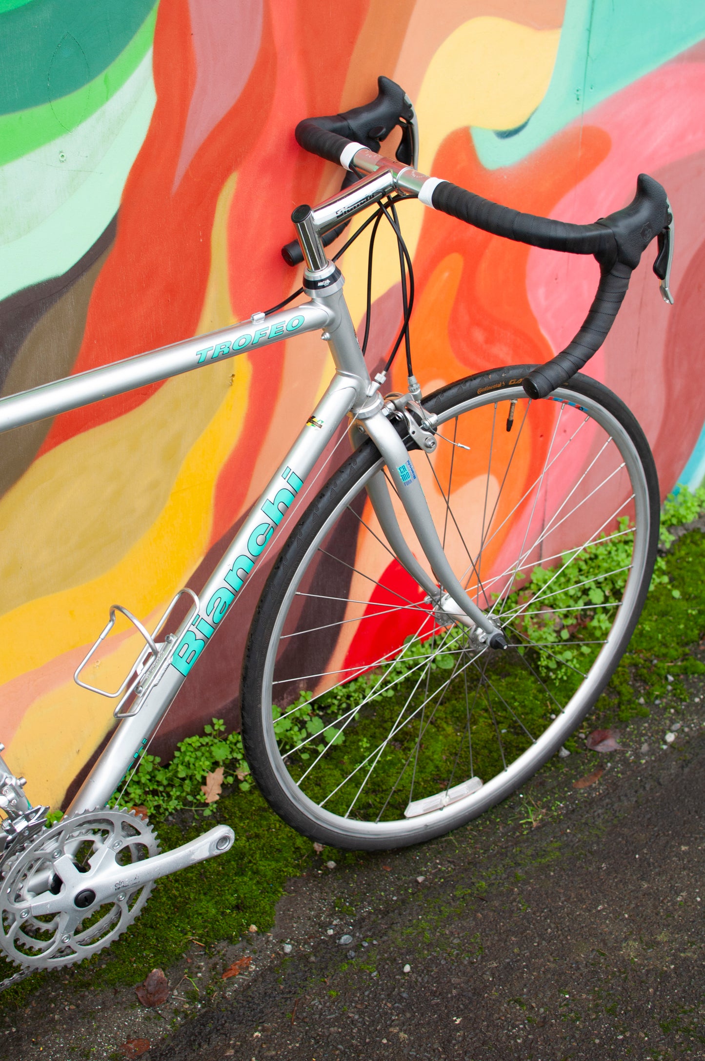 1998 Bianchi Trofeo Road Bike with Campagnolo, Silver & Céleste Green 57cm/Large