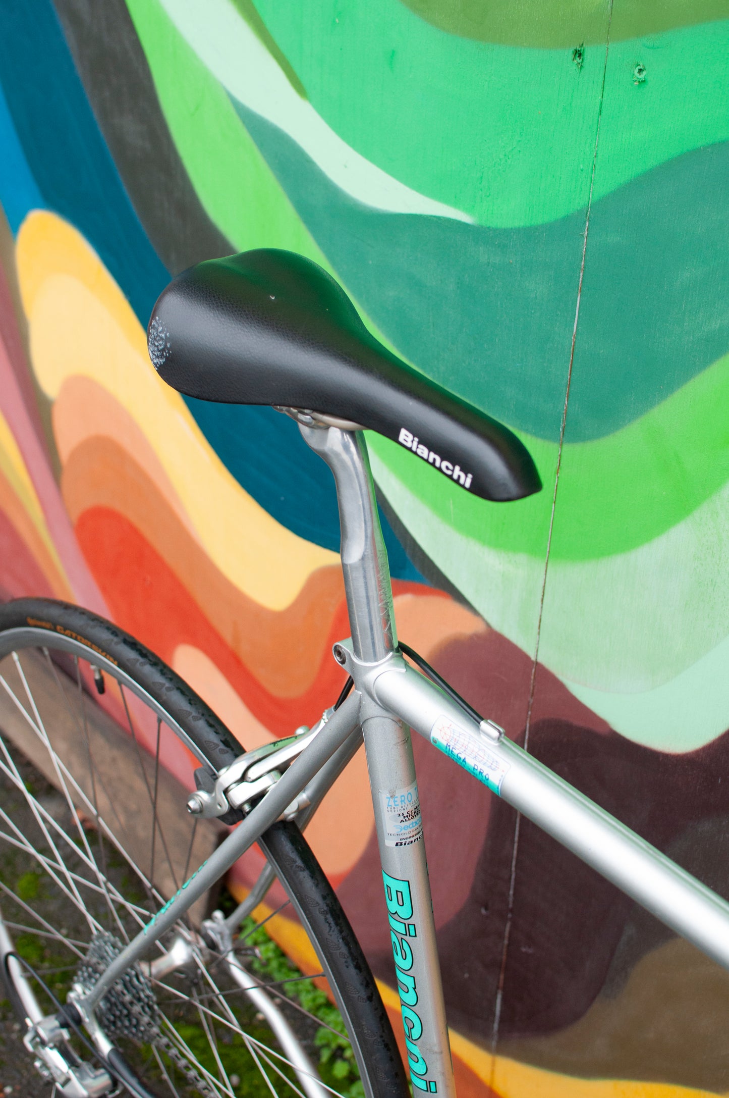 1998 Bianchi Trofeo Road Bike with Campagnolo, Silver & Céleste Green 57cm/Large