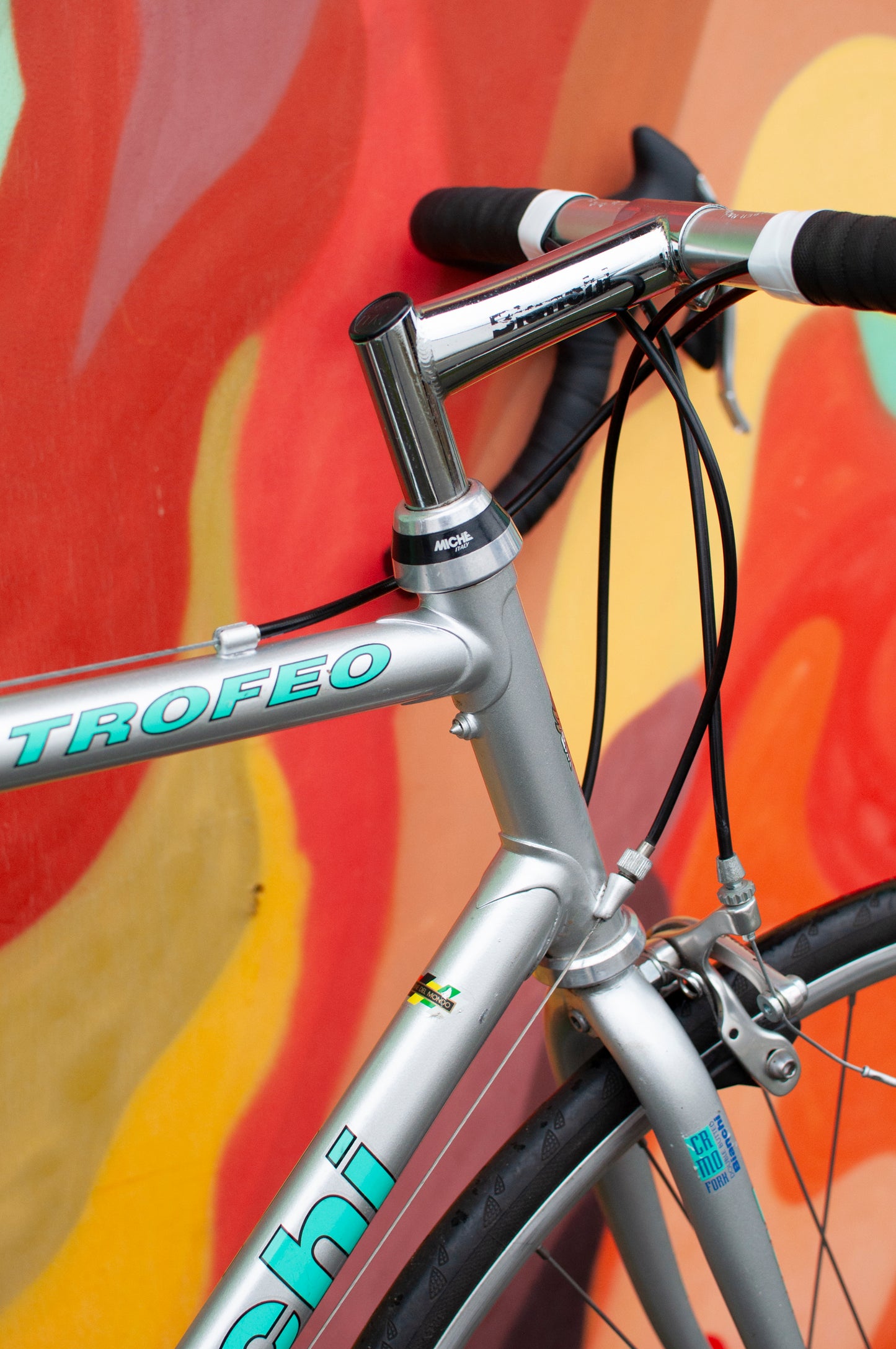 1998 Bianchi Trofeo Road Bike with Campagnolo, Silver & Céleste Green 57cm/Large