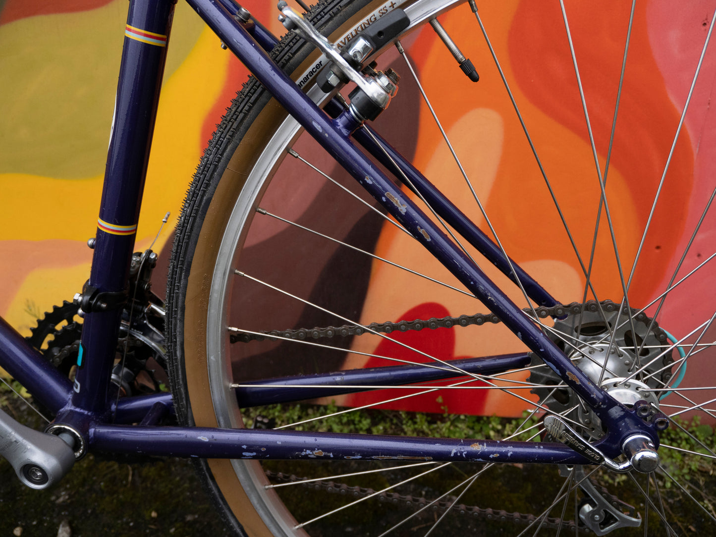 Bridgestone XO-5 Vintage Hybrid Bicycle, Purple, 16 in/XS