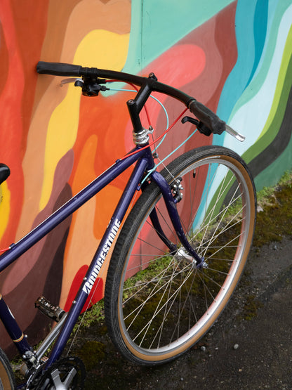 Bridgestone XO-5 Vintage Hybrid Bicycle, Purple, 16 in/XS