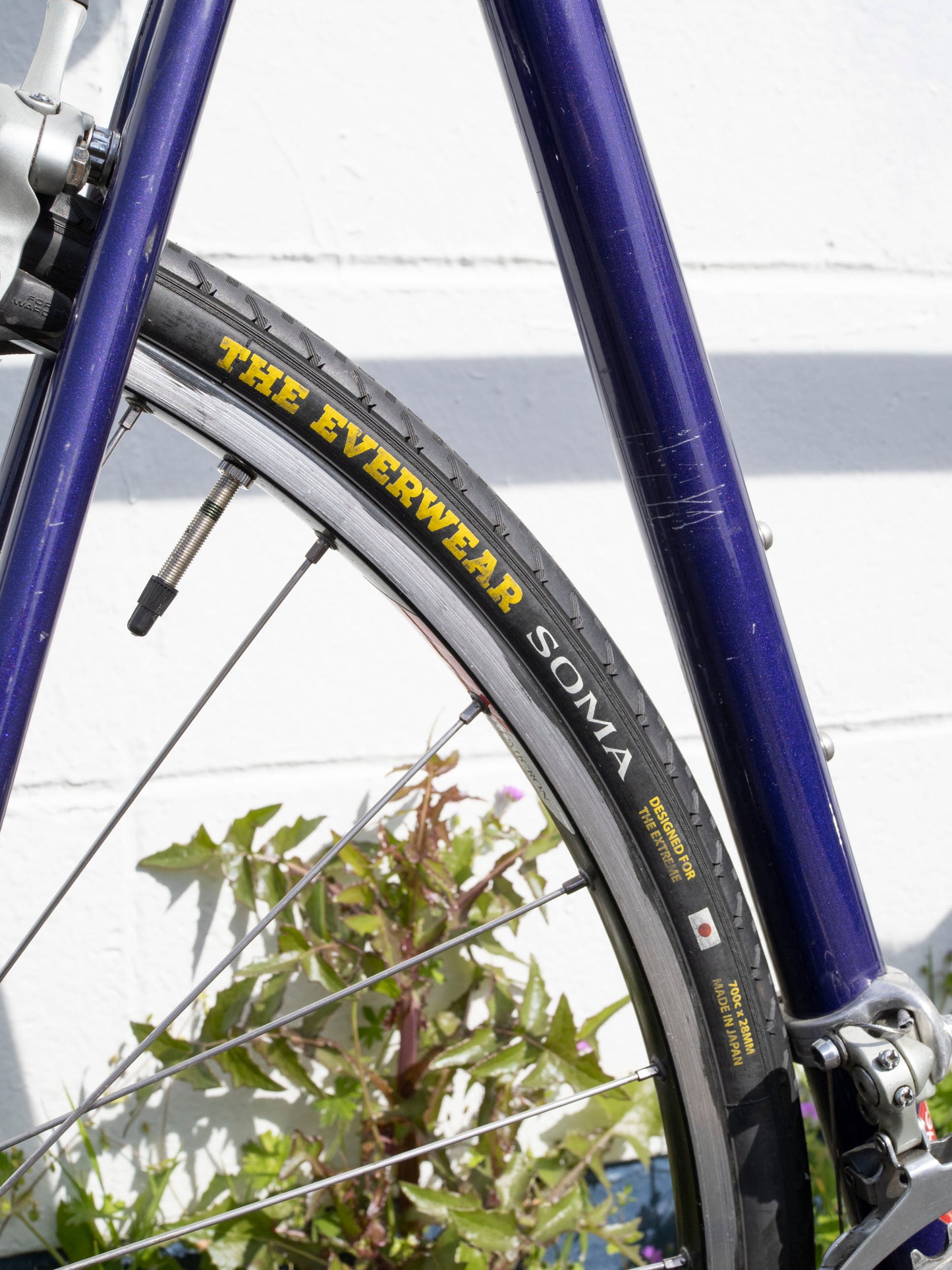 90s Vintage Cannondale Road Bike, Made in USA, Purple, Black & Yellow, 61 cm