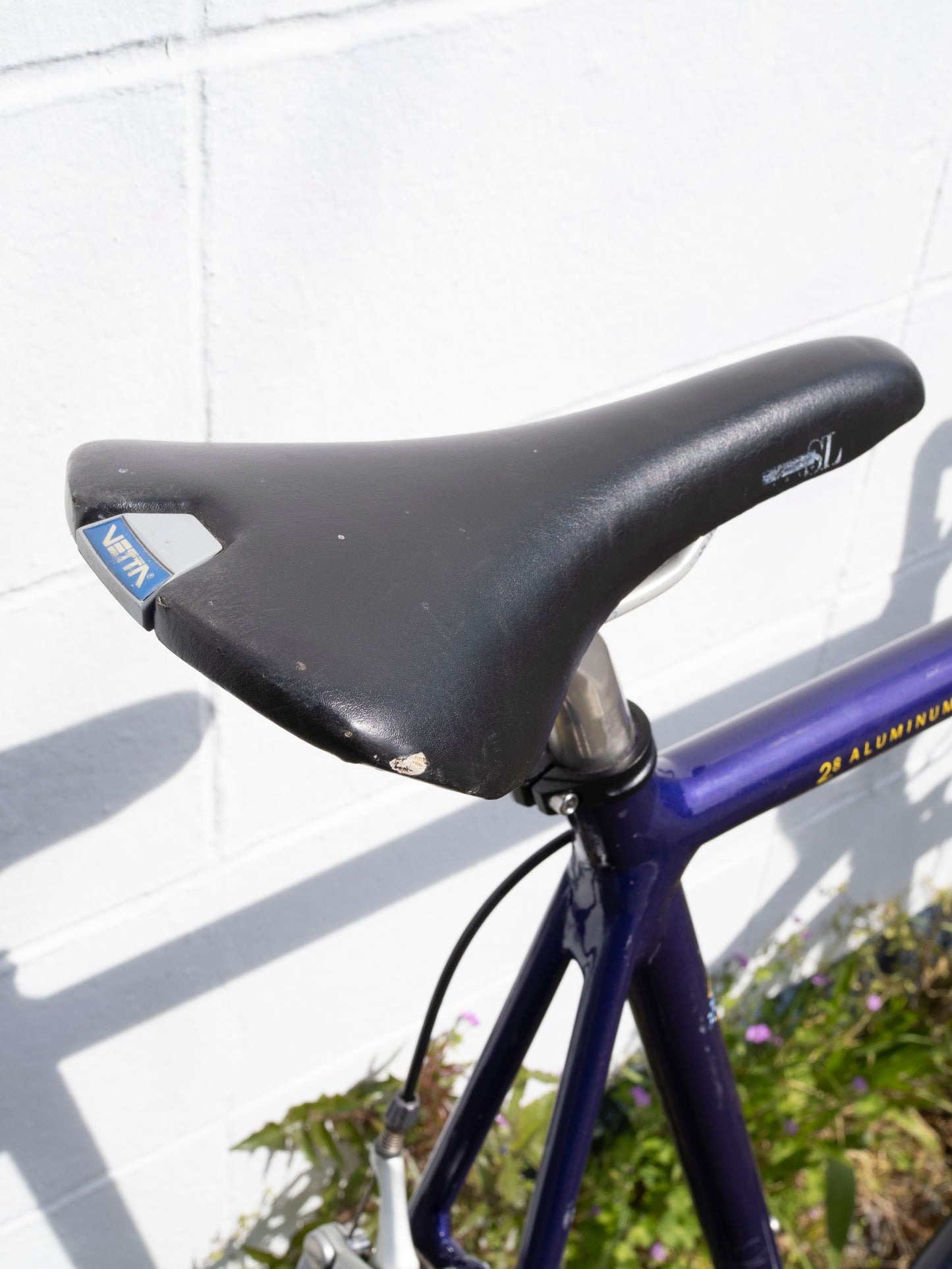 90s Vintage Cannondale Road Bike, Made in USA, Purple, Black & Yellow, 61 cm