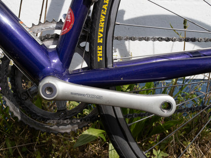 90s Vintage Cannondale Road Bike, Made in USA, Purple, Black & Yellow, 61 cm