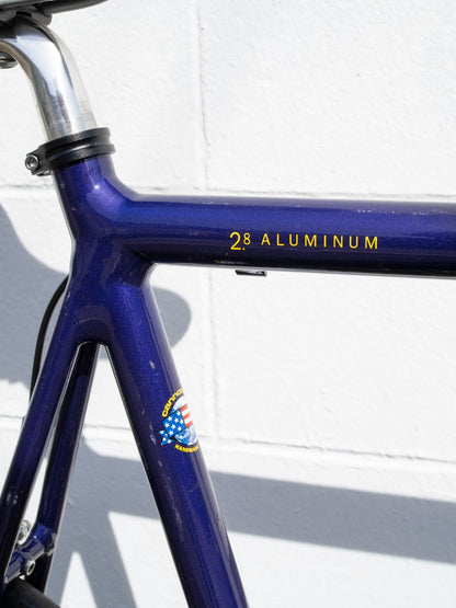 90s Vintage Cannondale Road Bike, Made in USA, Purple, Black & Yellow, 61 cm