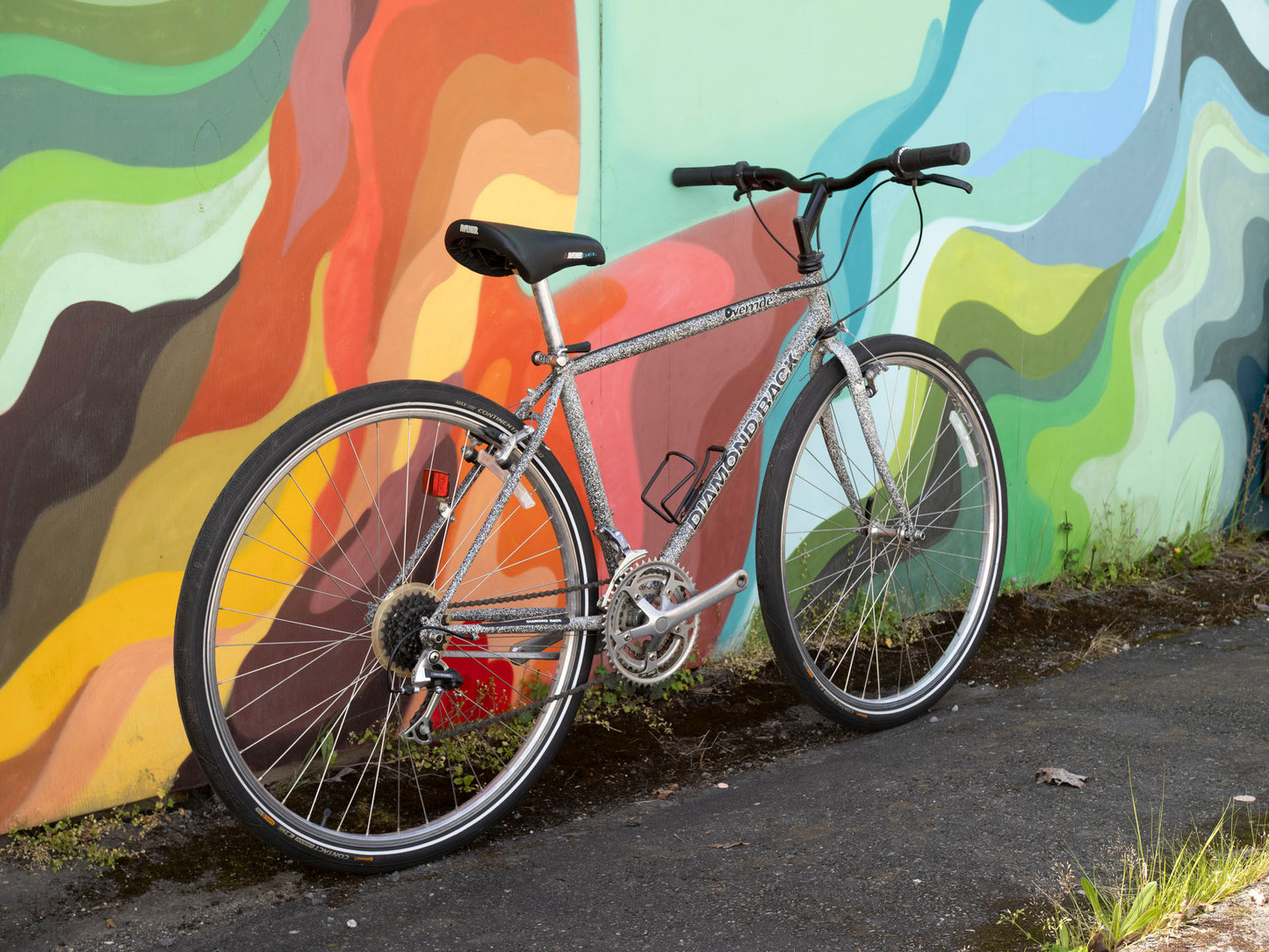 Diamondback Override 90s Hybrid Bike, speckled black & white, 44cm
