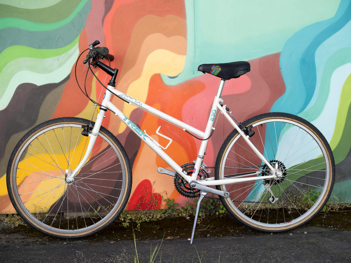 Early 90's Trek Antelope 830 Step-Thru Bike, White & Teal, 46cm