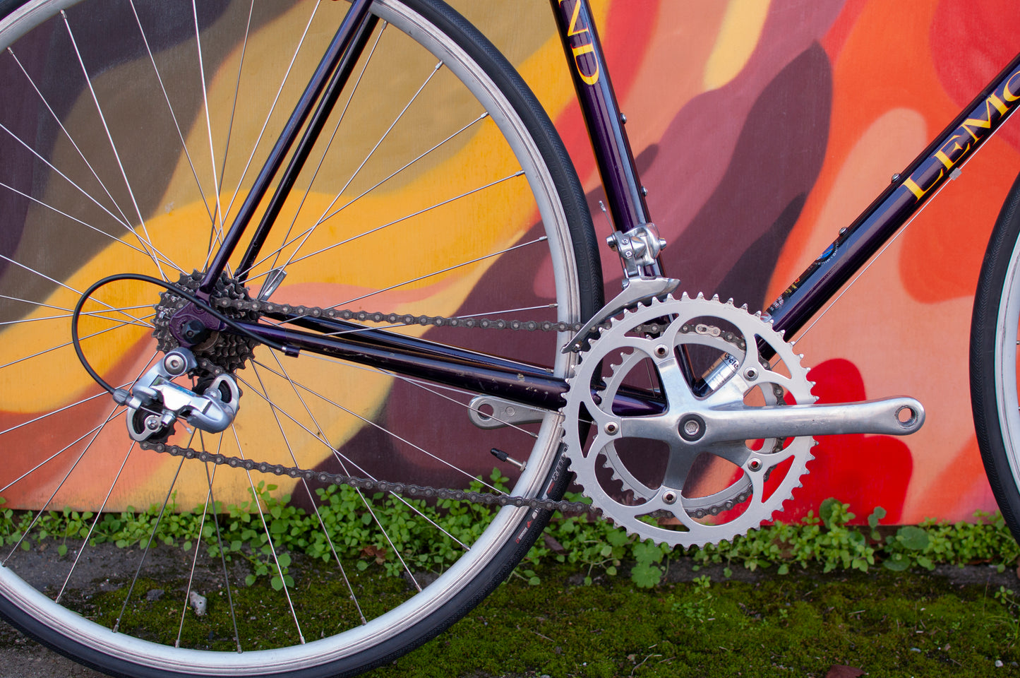 Lemond Reno Vintage Steel Road Bike, made in USA, Purple & Yellow, 58cm LG