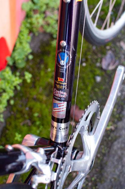 Lemond Reno Vintage Steel Road Bike, made in USA, Purple & Yellow, 58cm LG