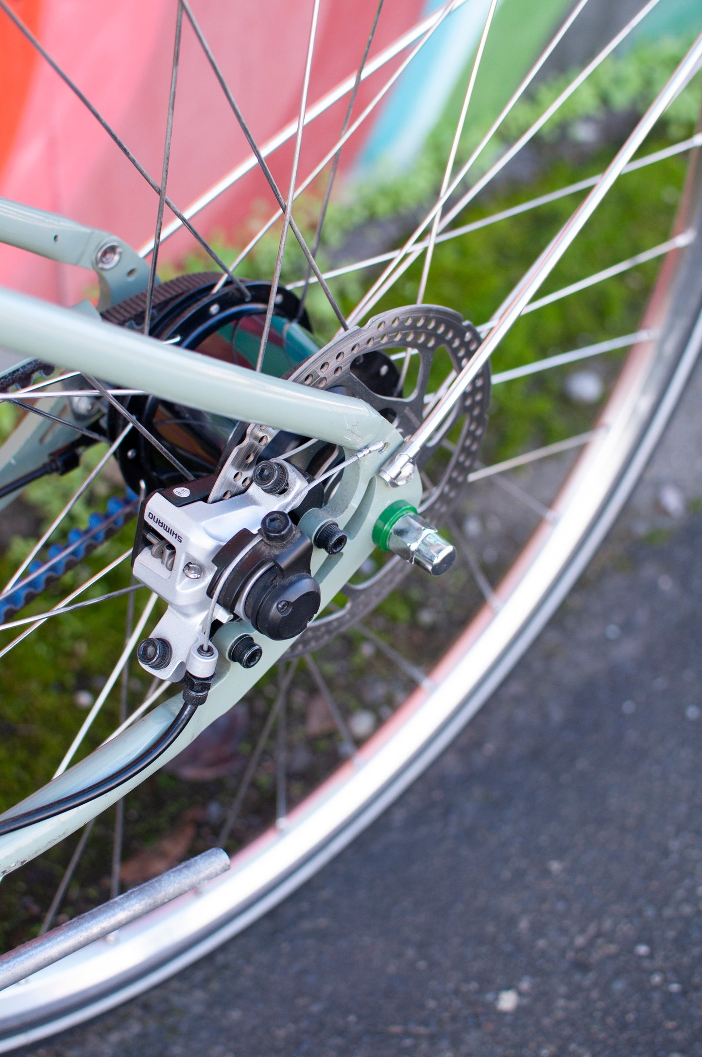 Raleigh Alley Way Dynamo-Equipped, Belt Drive Commuter Bike, Sage Green, Large