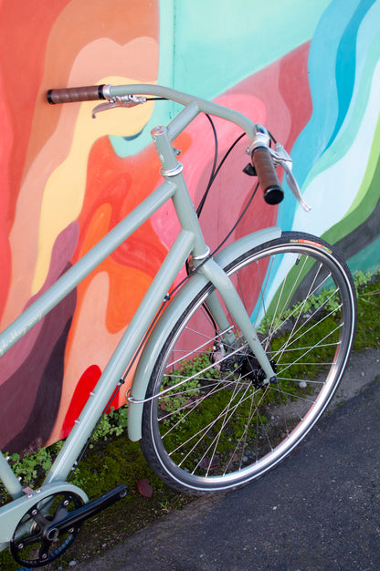 Raleigh Alley Way Dynamo-Equipped, Belt Drive Commuter Bike, Sage Green, Large