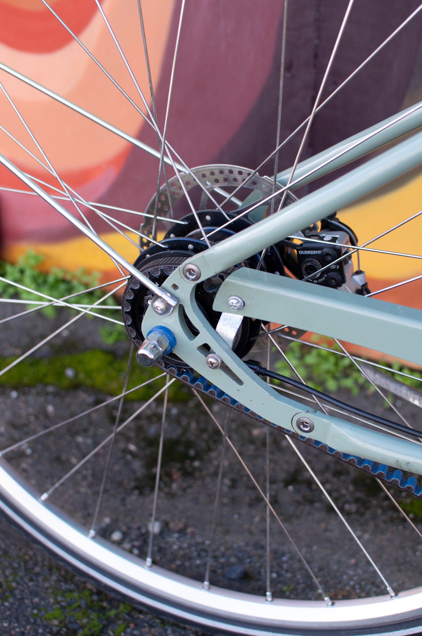 Raleigh Alley Way Dynamo-Equipped, Belt Drive Commuter Bike, Sage Green, Large