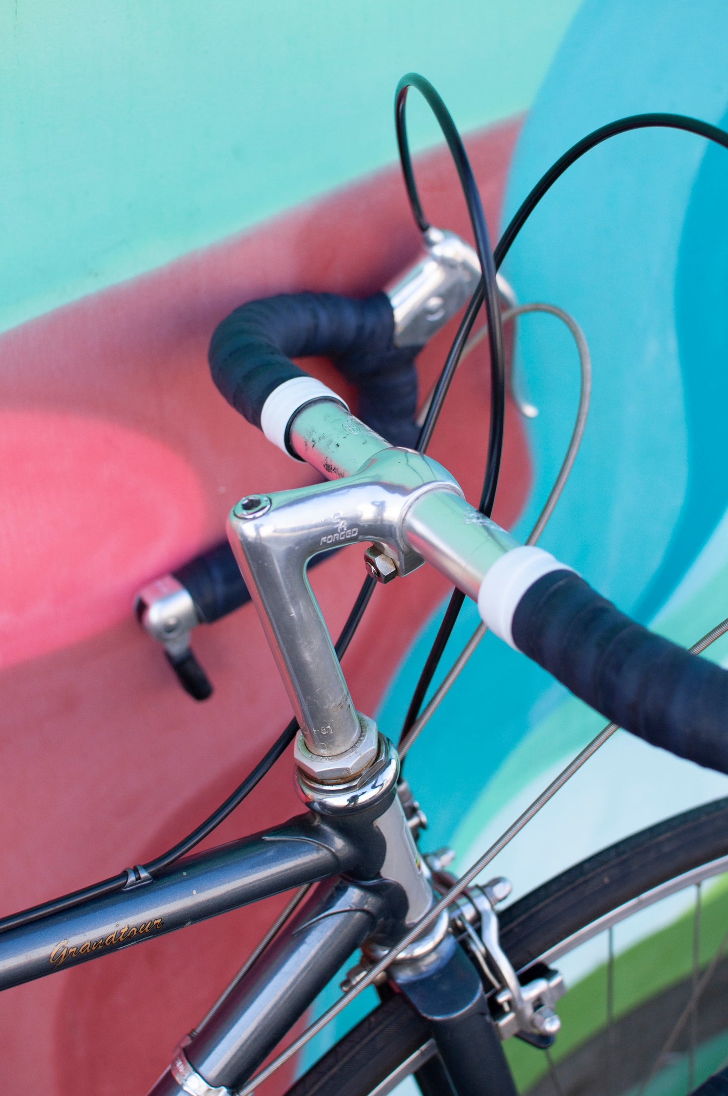 1980s Sekai Grandtour lugged steel road bike, Blue/Silver, 49cm/Medium