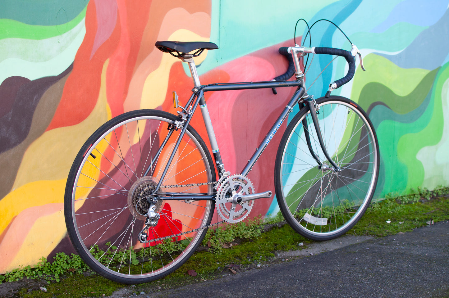 1980s Sekai Grandtour lugged steel road bike, Blue/Silver, 49cm/Medium