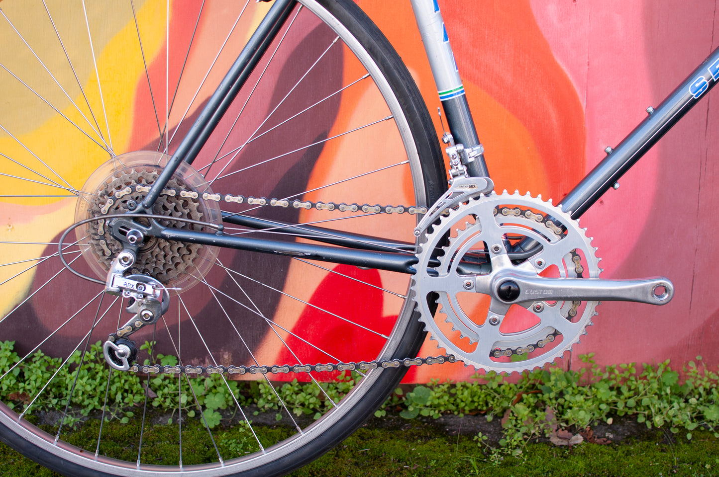 1980s Sekai Grandtour lugged steel road bike, Blue/Silver, 49cm/Medium