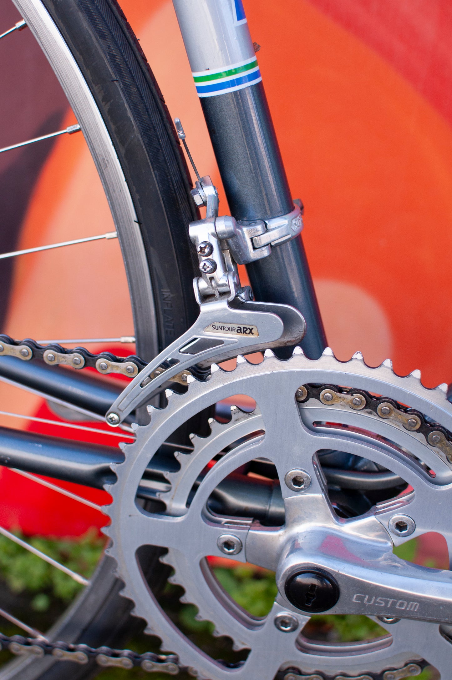 1980s Sekai Grandtour lugged steel road bike, Blue/Silver, 49cm/Medium