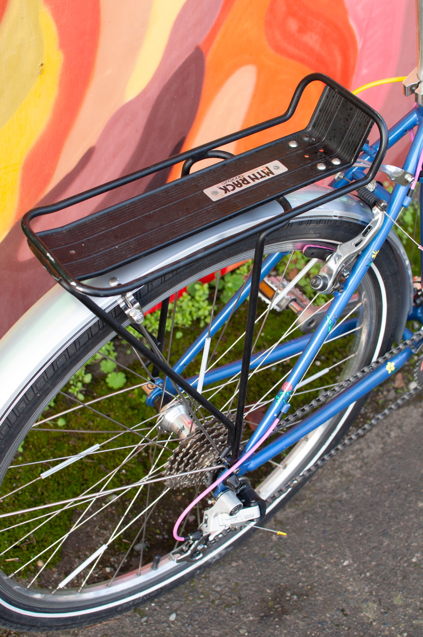 1999 Georgena Terry Flora Commuter Bike, Blue with colorful flowers, 41cm/S