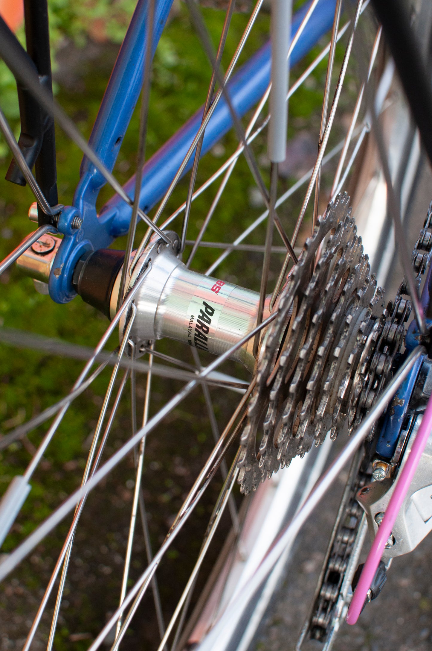 1999 Georgena Terry Flora Commuter Bike, Blue with colorful flowers, 41cm/S