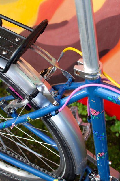 1999 Georgena Terry Flora Commuter Bike, Blue with colorful flowers, 41cm/S