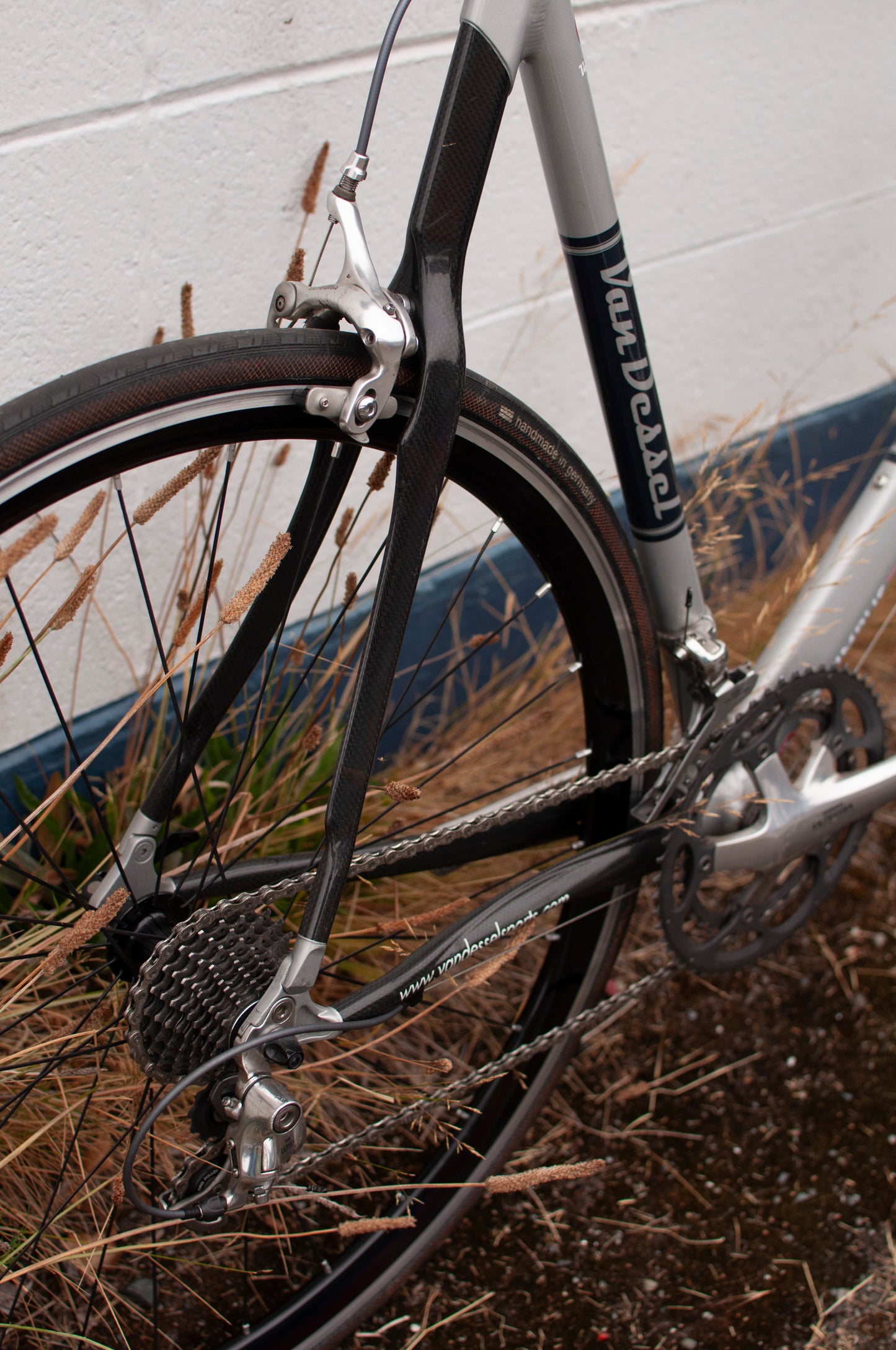 2009 Van Dessel Kermis Lightweight Vintage Road Bike, 59cm, Silver, Navy & Carbon