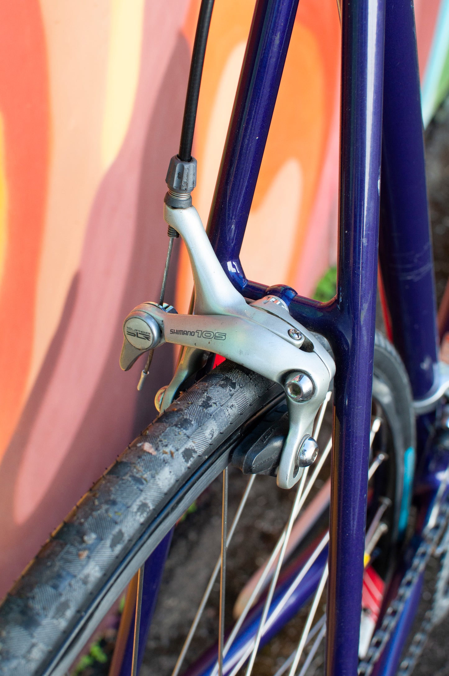 90s Vintage Cannondale Road Bike, Made in USA, Purple, Black & Yellow, 61 cm/XL