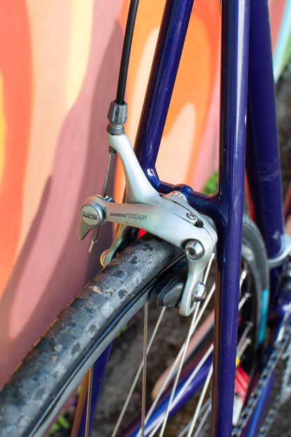 90s Vintage Cannondale Road Bike, Made in USA, Purple, Black & Yellow, 61 cm/XL