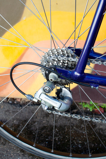 90s Vintage Cannondale Road Bike, Made in USA, Purple, Black & Yellow, 61 cm/XL