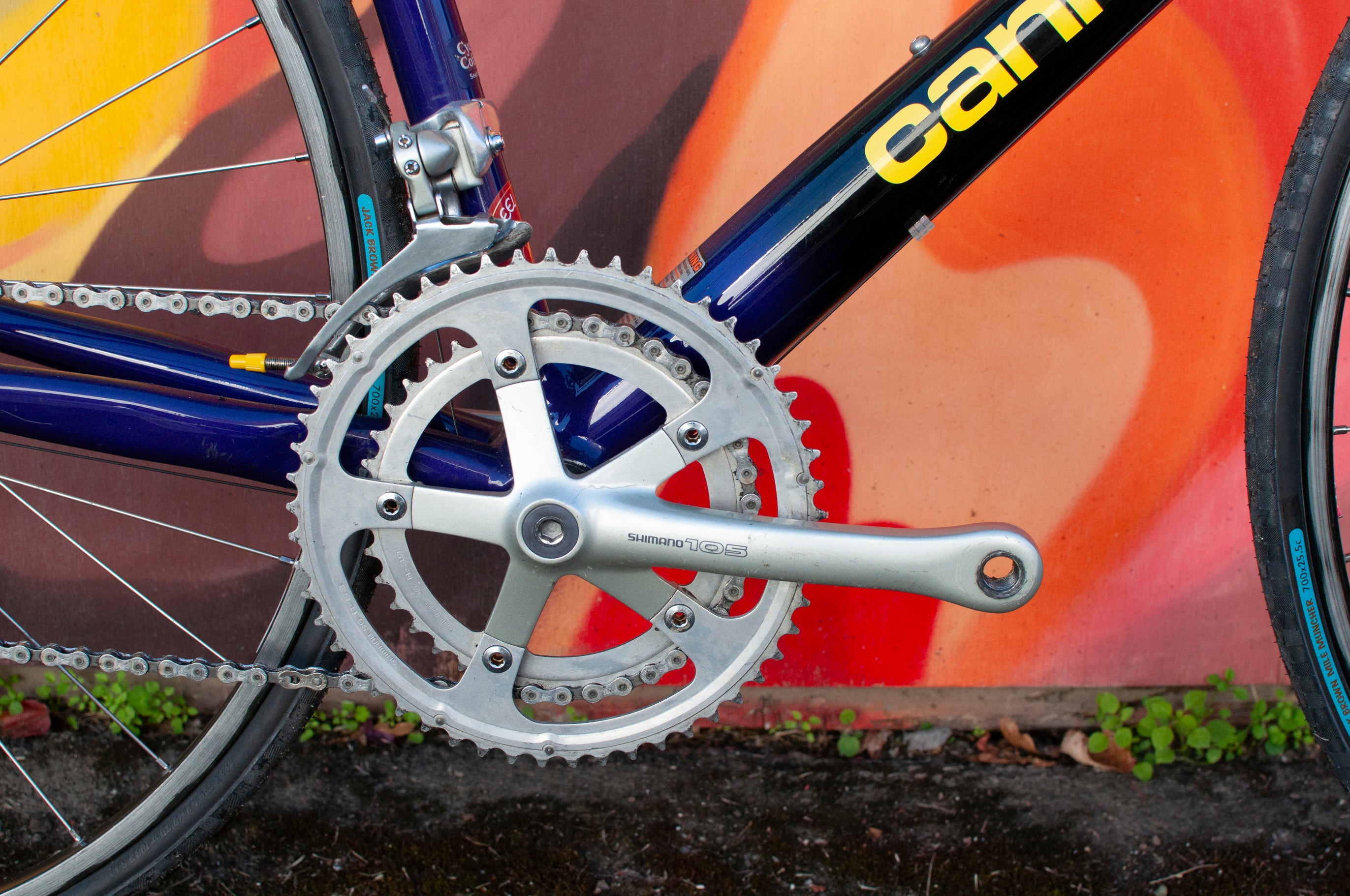 90s Vintage Cannondale Road Bike, Made in USA, Purple, Black