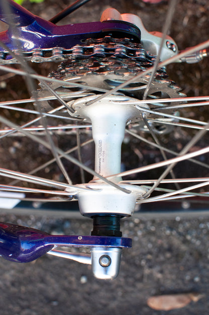 90s Vintage Cannondale Road Bike, Made in USA, Purple, Black & Yellow, 61 cm/XL