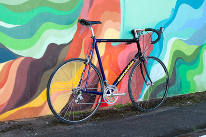 90s Vintage Cannondale Road Bike, Made in USA, Purple, Black & Yellow, 61 cm/XL