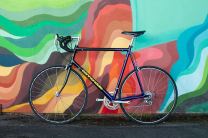 90s Vintage Cannondale Road Bike, Made in USA, Purple, Black & Yellow, 61 cm/XL