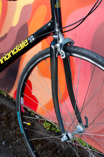 90s Vintage Cannondale Road Bike, Made in USA, Purple, Black & Yellow, 61 cm/XL