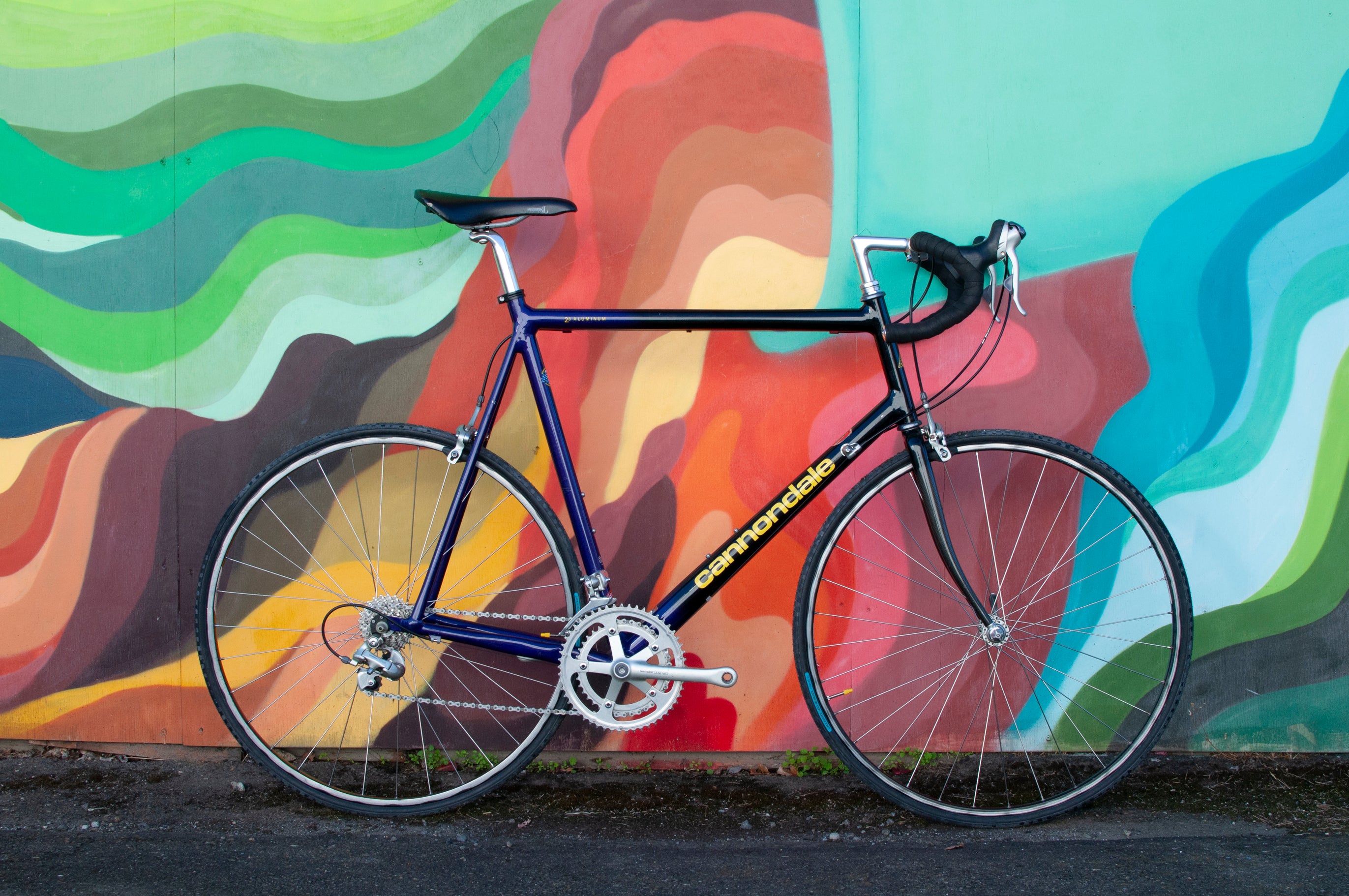 90s Vintage Cannondale Road Bike, Made in USA, Purple, Black